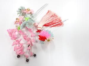 アンティーク　つまみ細工　びらびら髪飾りセット